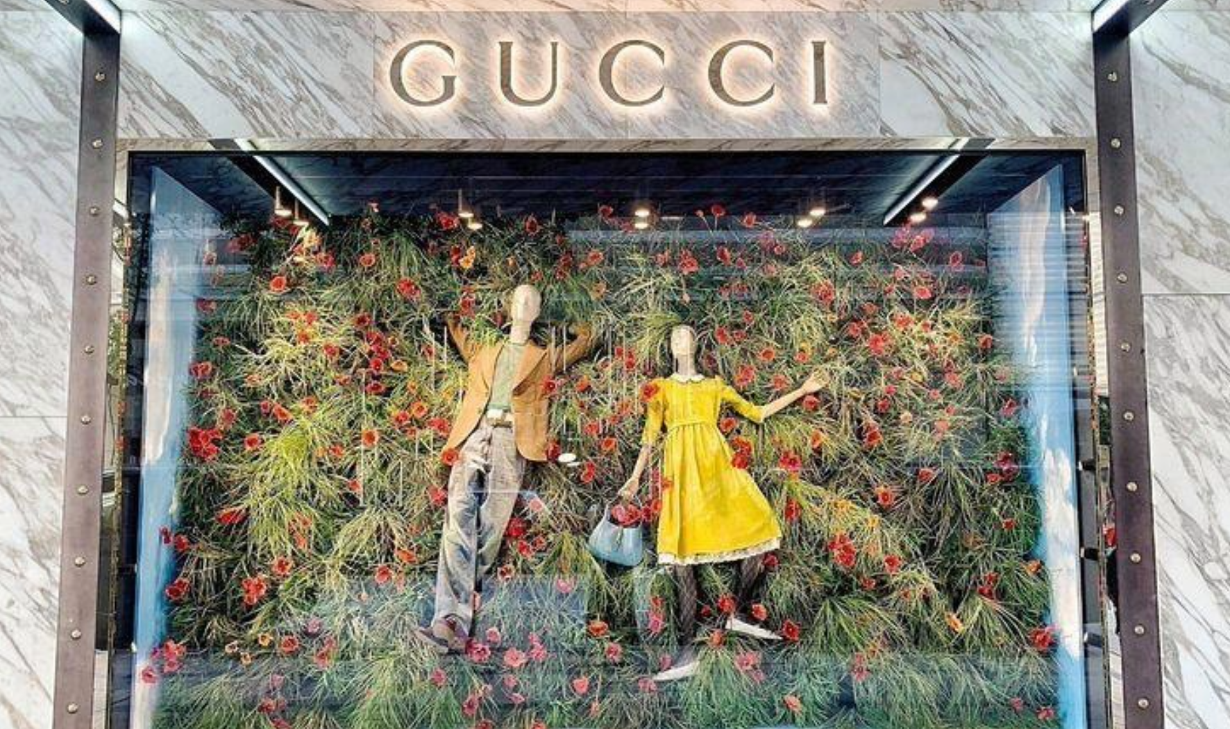 Vitrine printanière Gucci