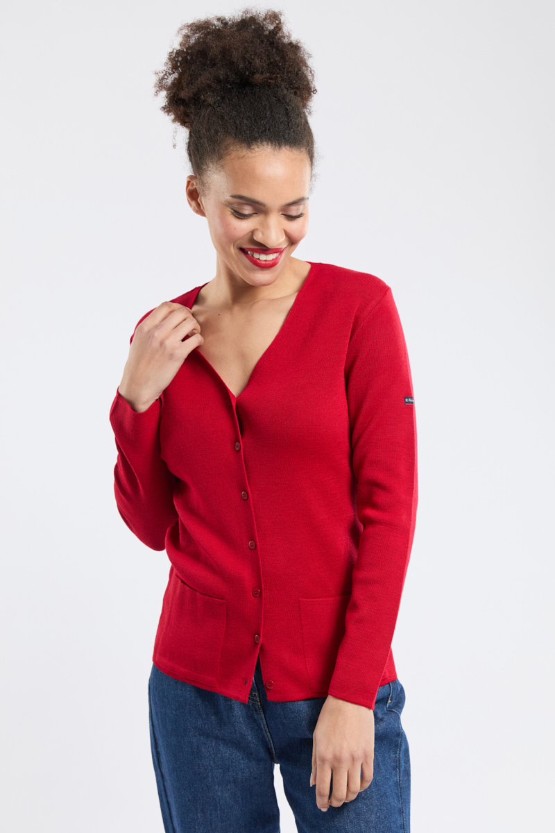 Cardigan col V - laine et acrylique
