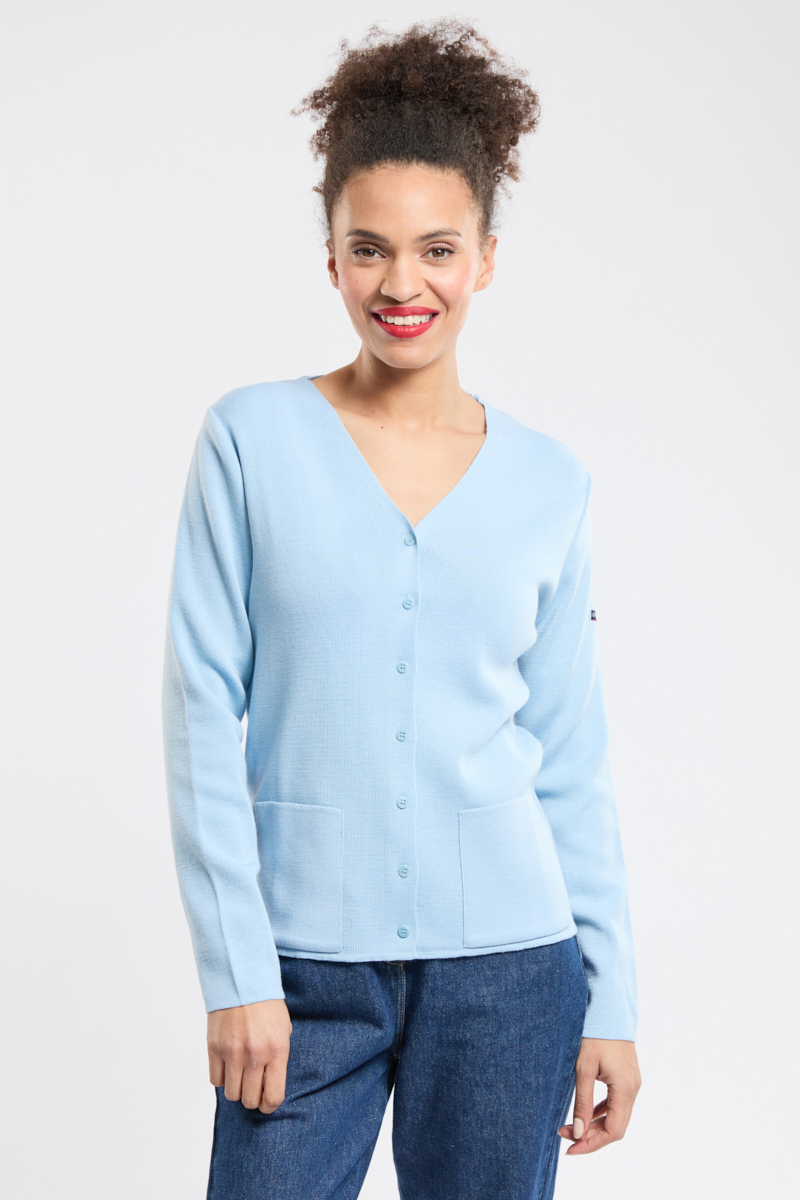 Cardigan col V - laine et acrylique