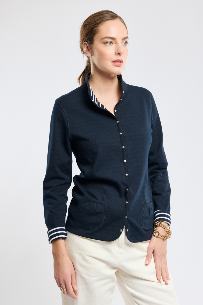 Veste réversible rayée - coton