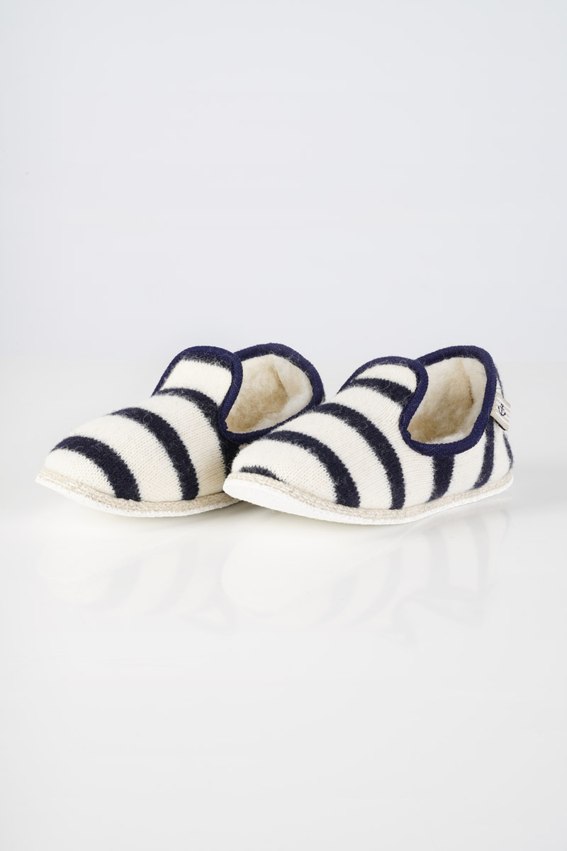 Chaussons rayés du 32 au 34 - laine