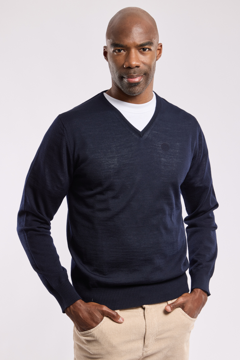 Pull col V Bérac - laine