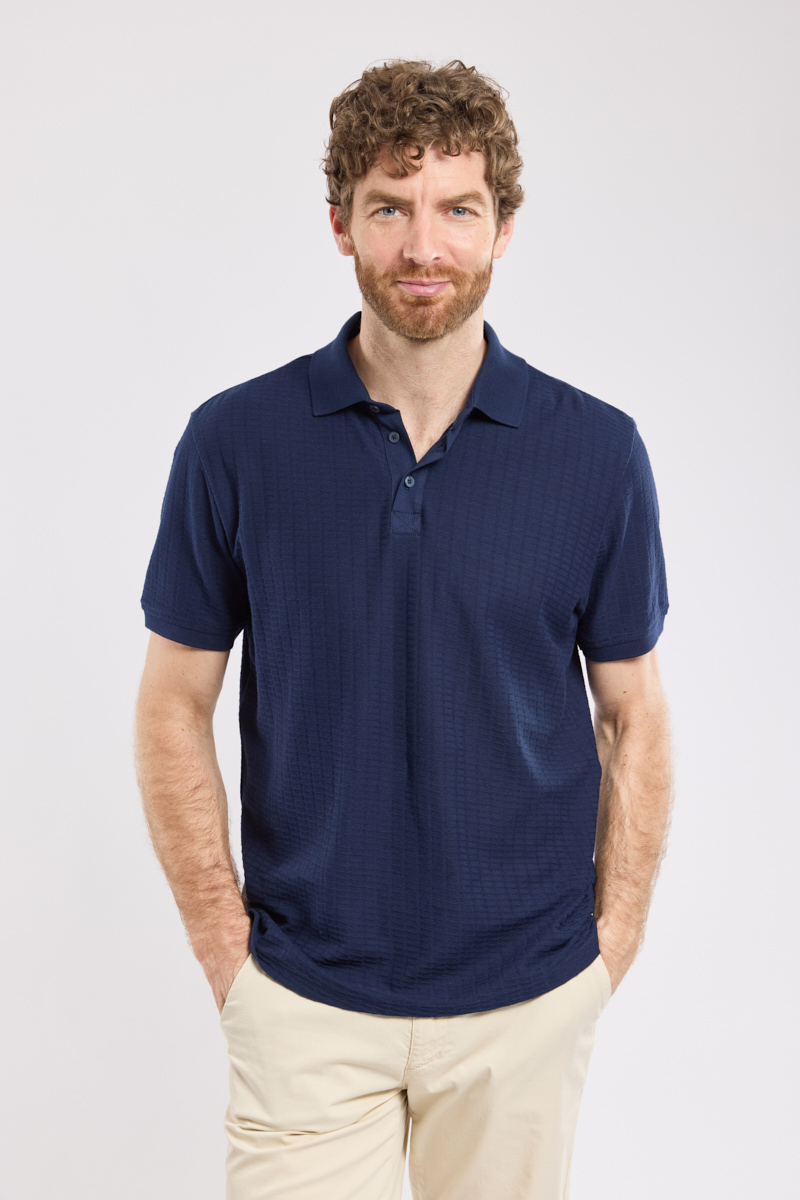 Polo maille texturée - coton