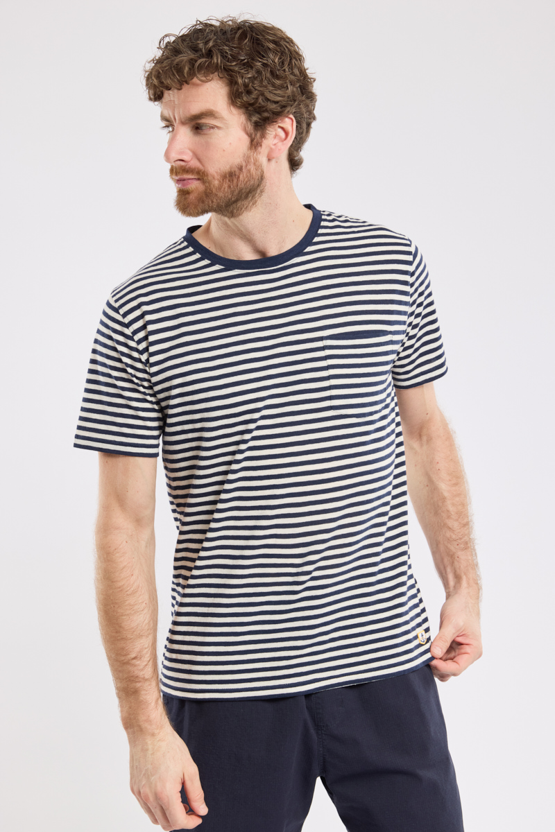 T-shirt rayé - coton et lin