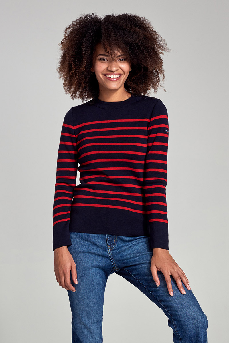 Pull marin rayé Paimpol - laine et acrylique