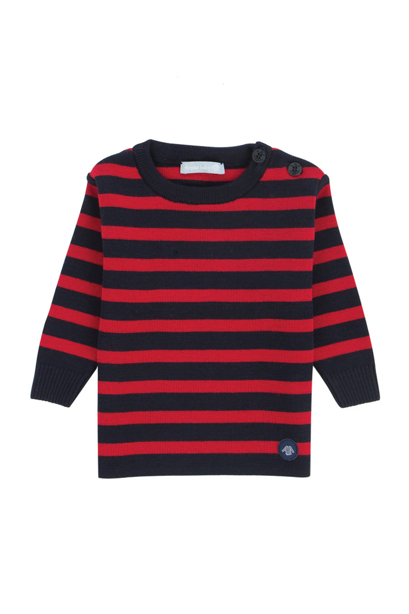 Pull marin rayé Briac Baby - laine Mérinos
