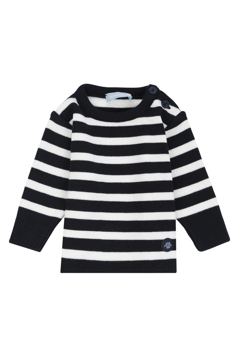 Pull marin rayé Briac Baby - laine Mérinos