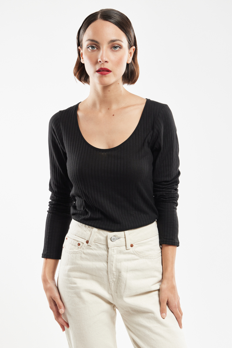 T-shirt manches longues - Lyocell et coton