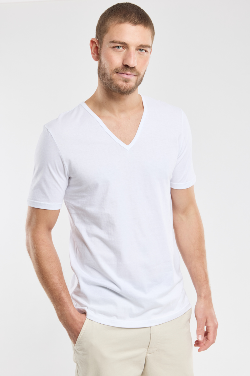 T-shirt col V - coton léger issu de l agriculture biologique