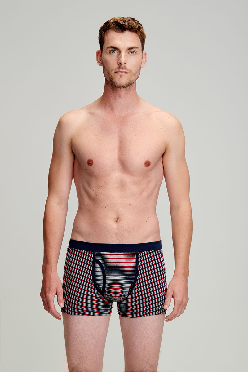 Boxer rayé ouvert - coton léger biologique