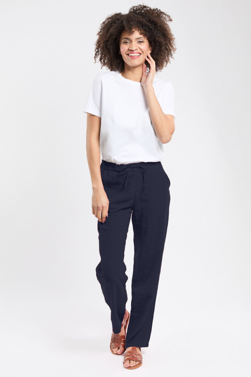 Pantalon taille élastique  - lin