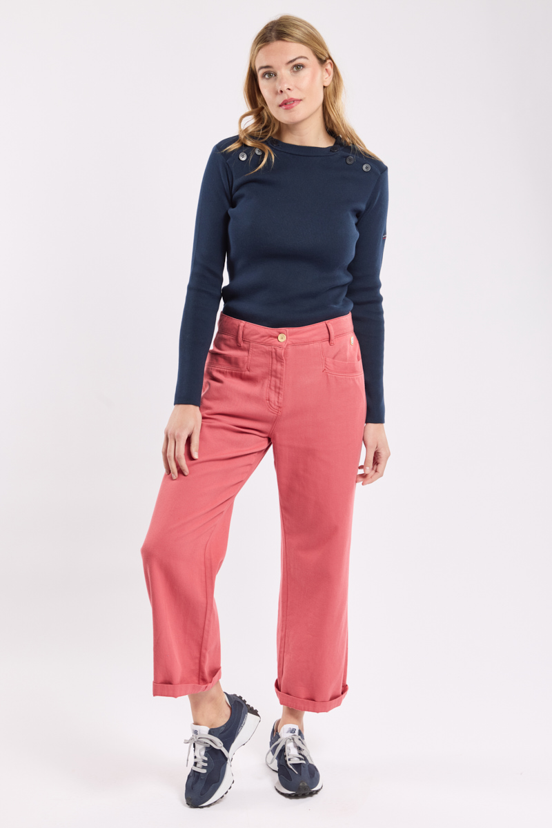 Pull marin double boutonnage - coton