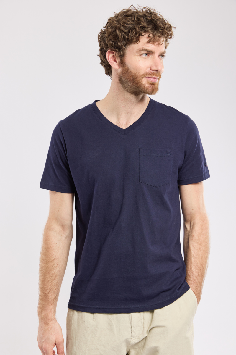 T-shirt col V - coton léger
