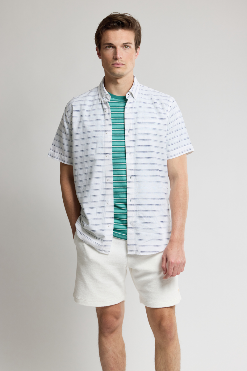 Chemise manches courtes - lin et coton