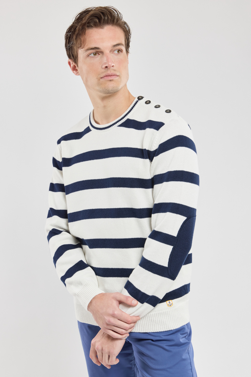 Pull marin avec coudières - coton