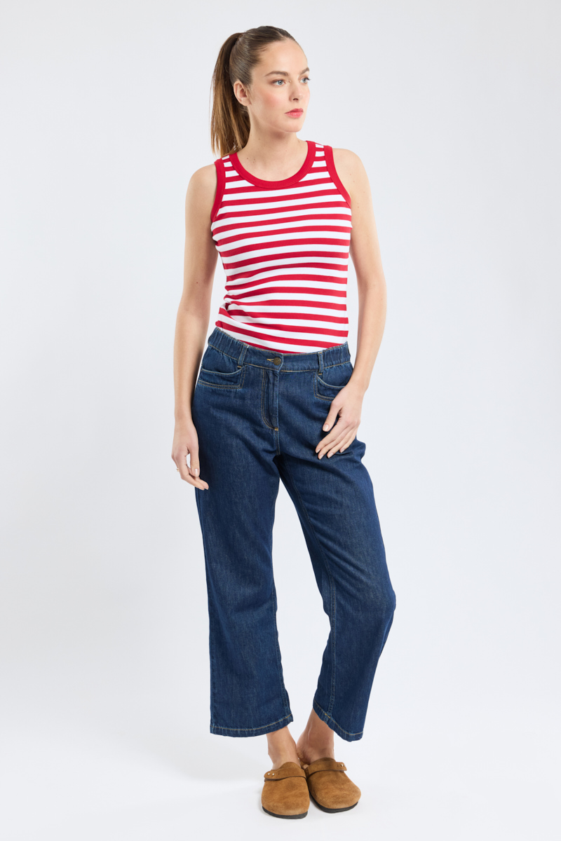 Jean taille élastique - coton
