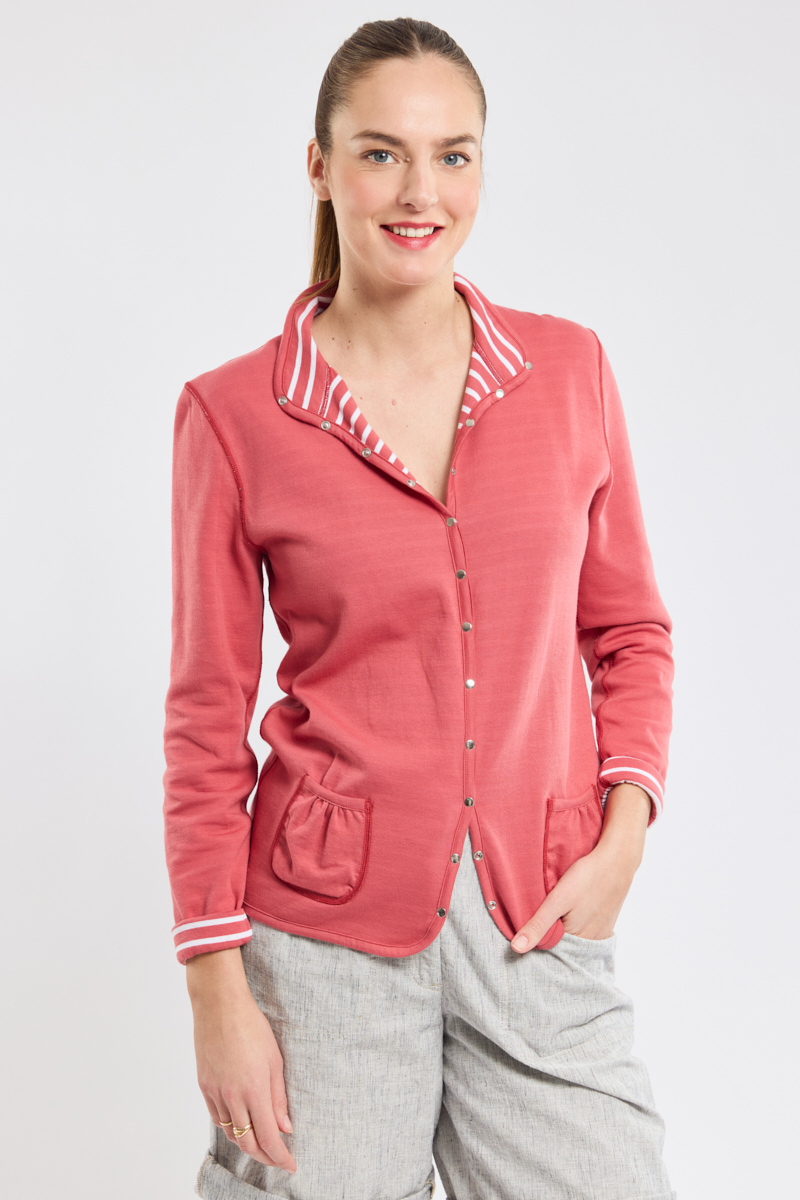 Veste réversible rayée - coton
