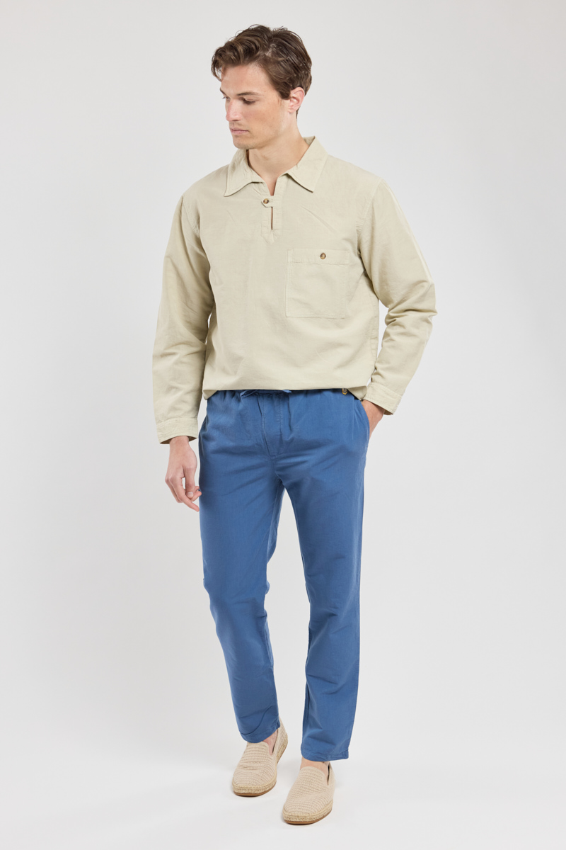 Pantalon taille élastique - coton et lin