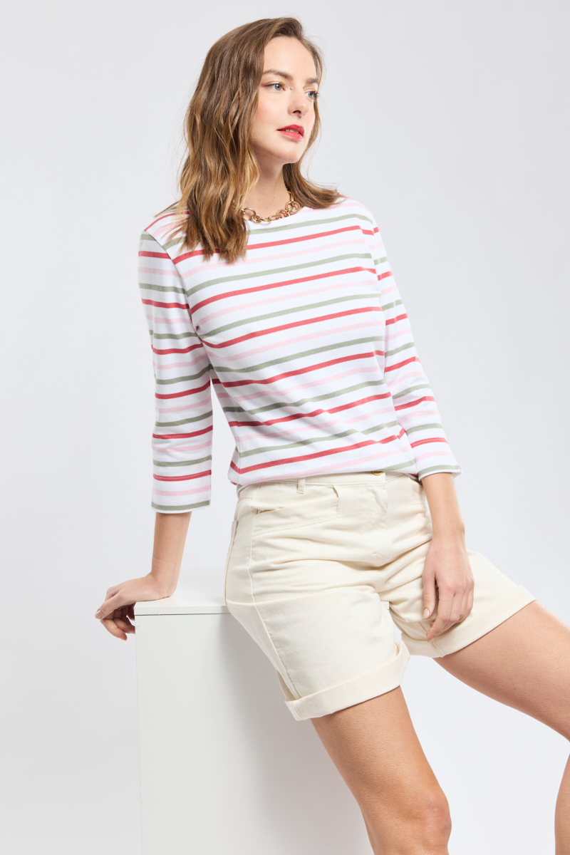 Marinière tricolore - coton rustique