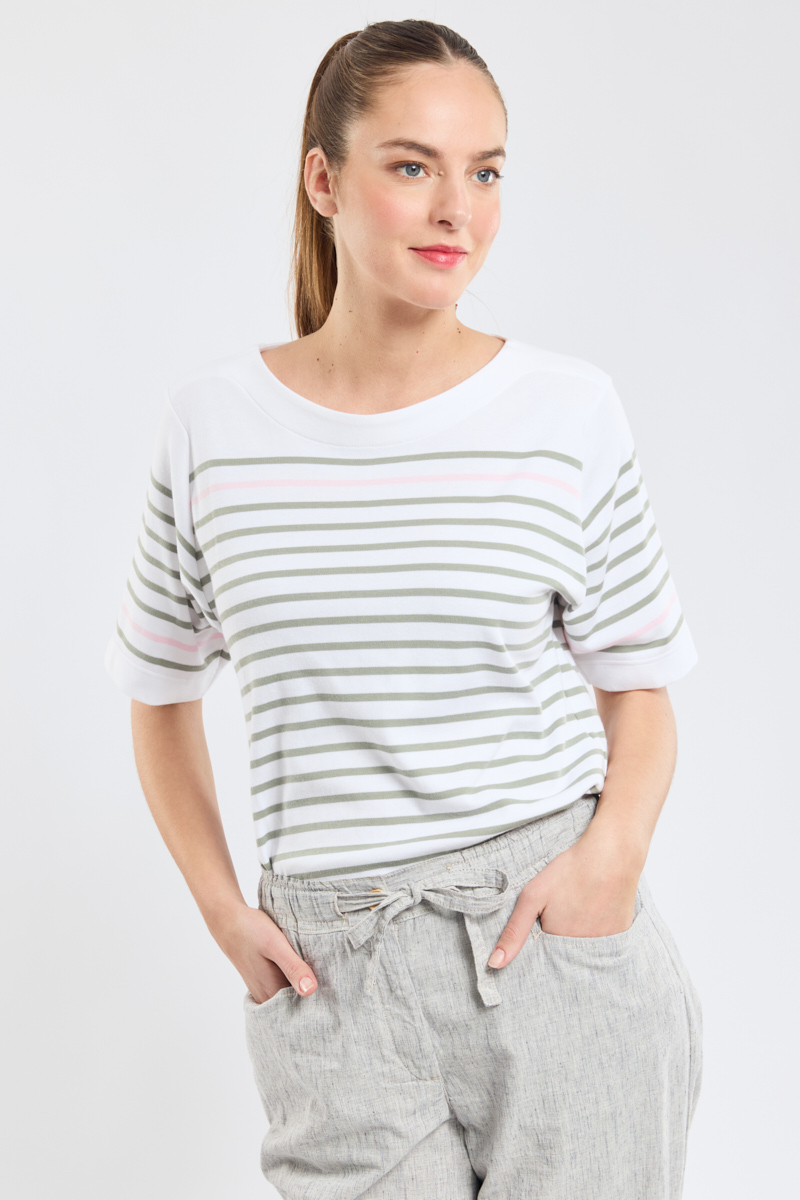 Marinière manches larges - coton épais