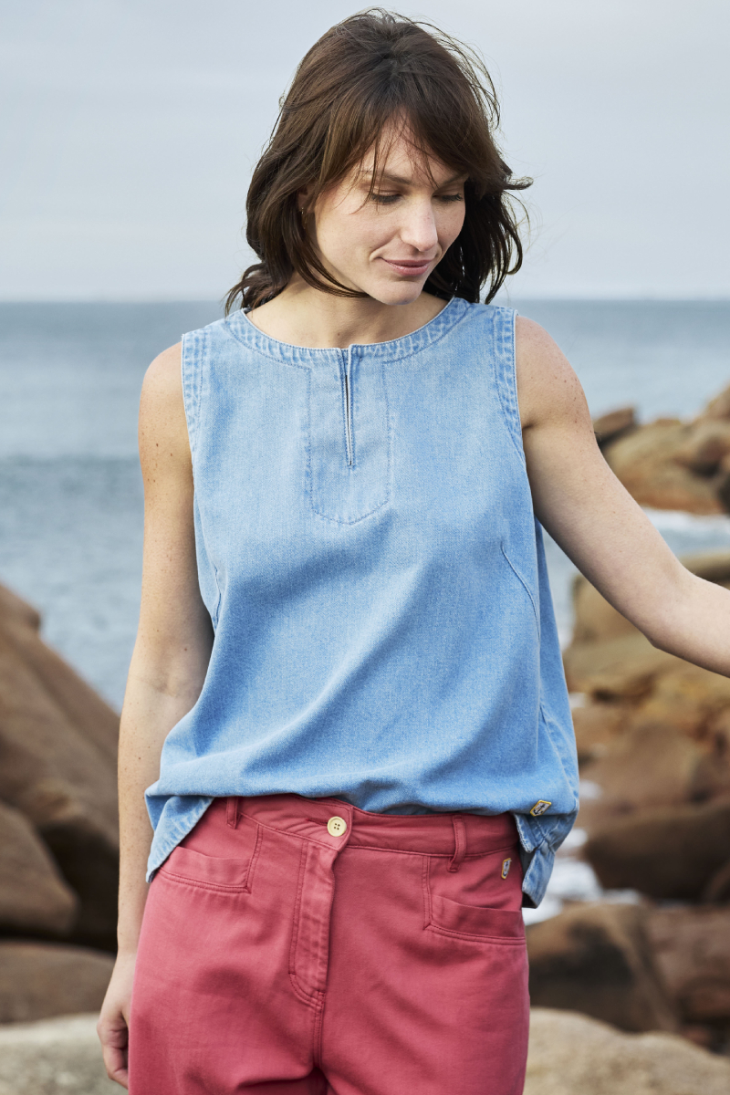 Top en denim - coton
