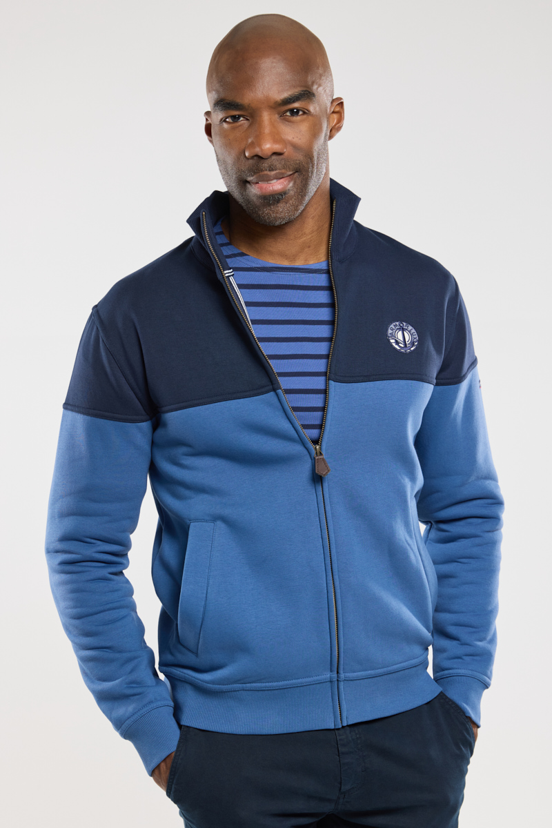 Gilet zippé bicolore - molletonné