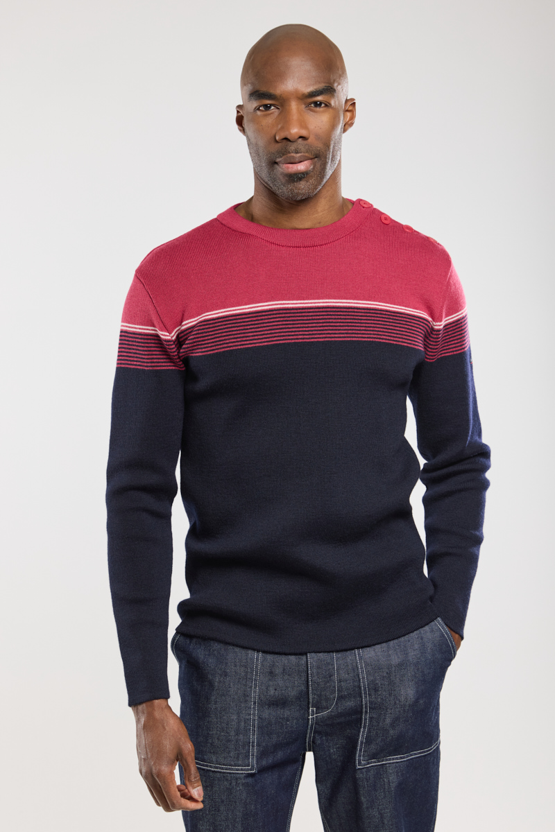 Pull marin rayé - laine