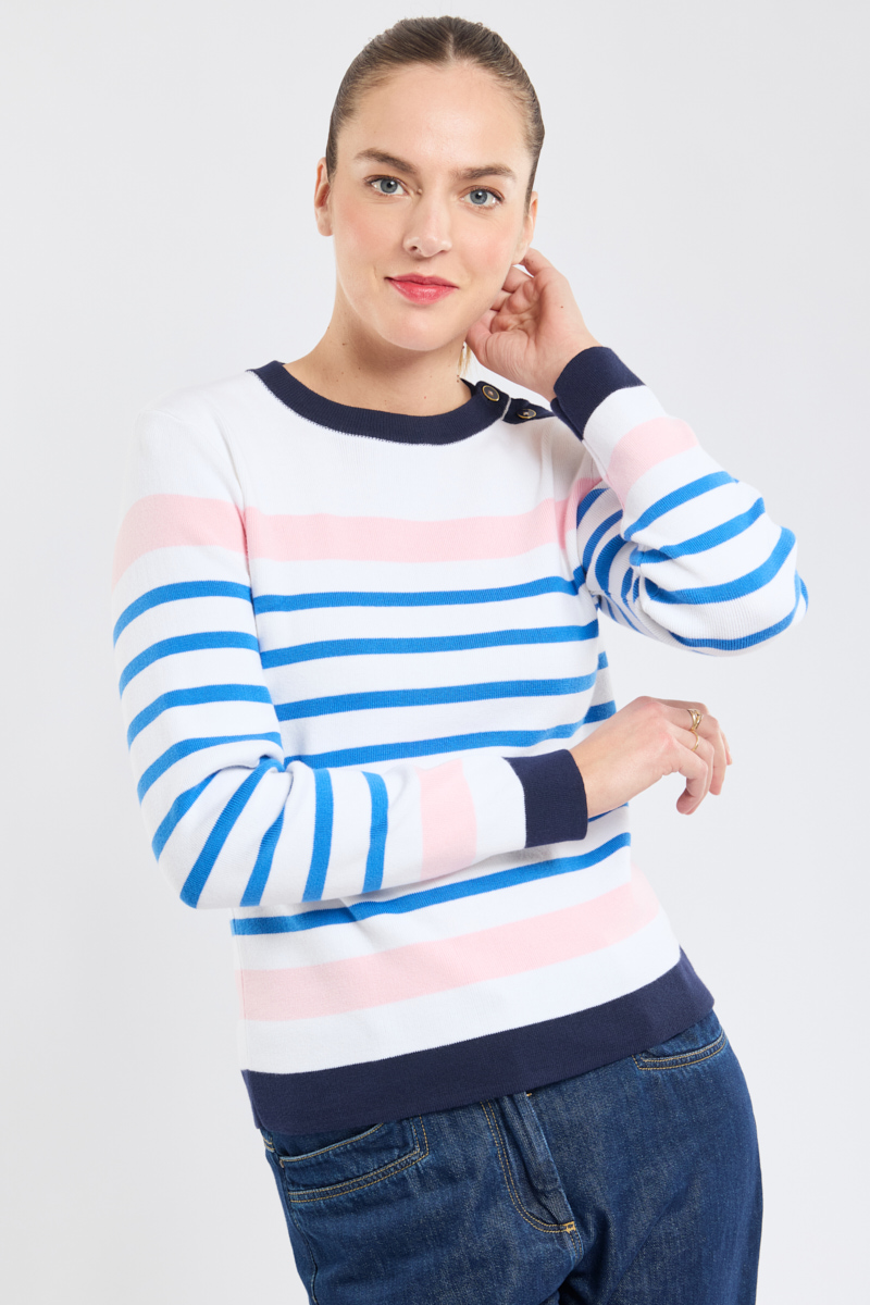 Pull marin bicolore - coton