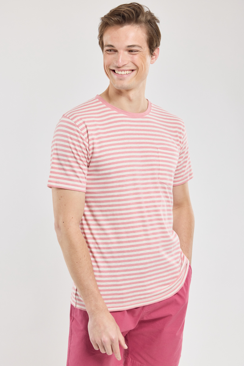 T-shirt rayé - coton et lin