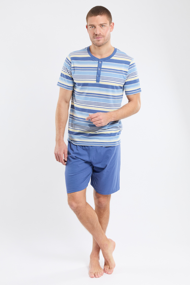 Pyjama haut rayé et short - coton