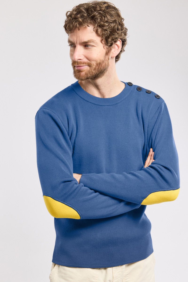 Pull marin avec coudières - coton
