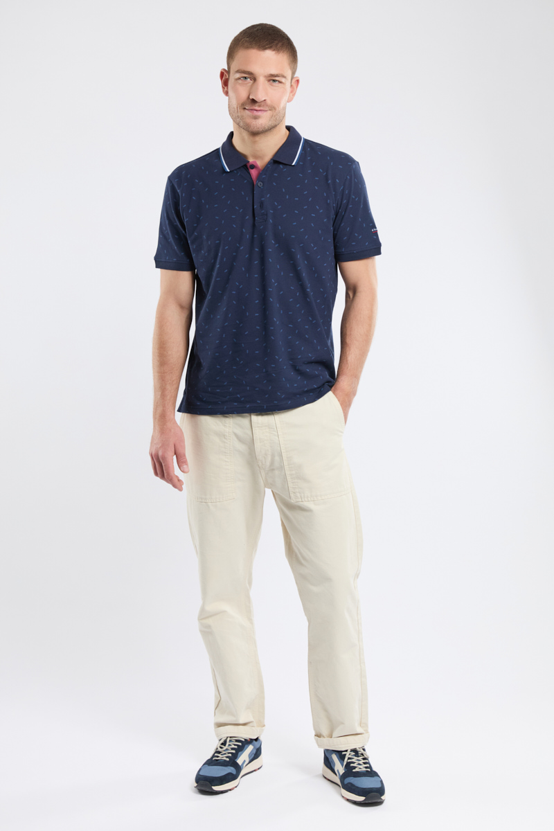 Polo micro-motifs - maille piquée