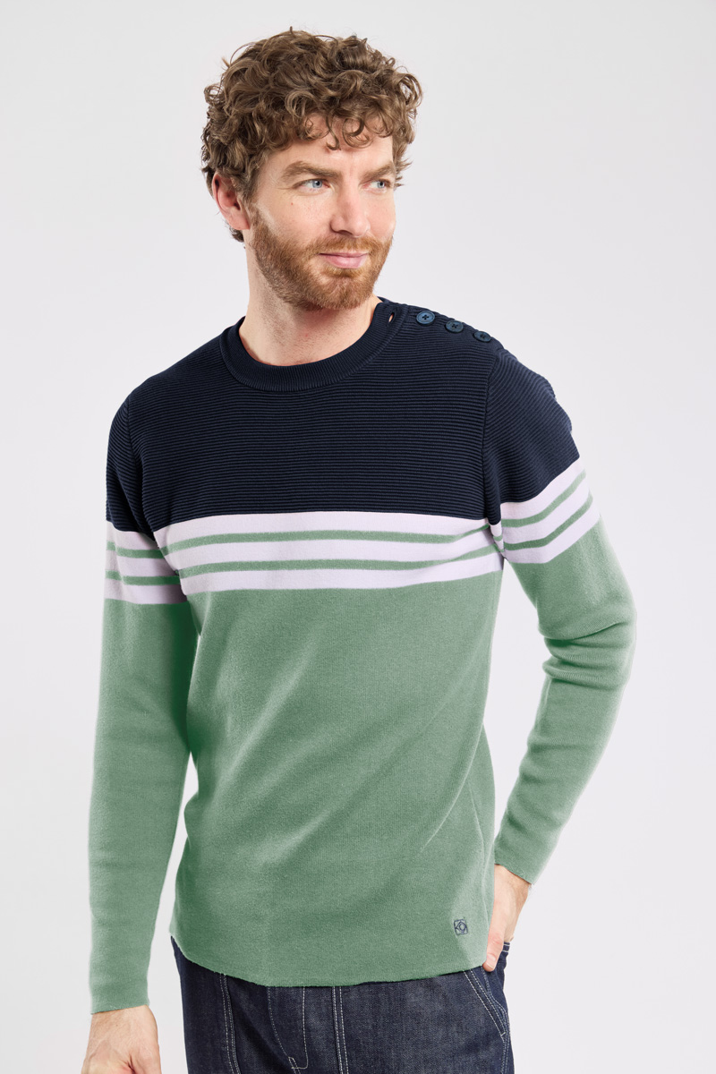 Pull marin rayé - coton