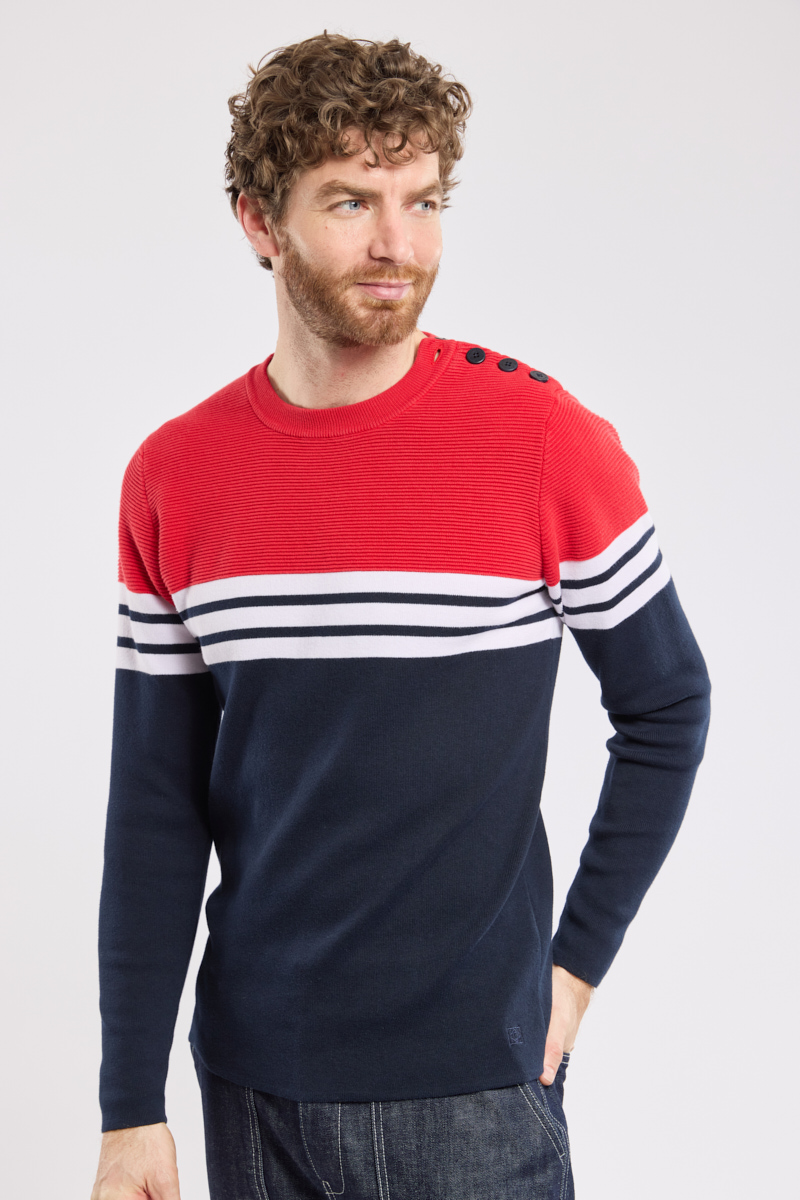 Pull marin rayé - coton