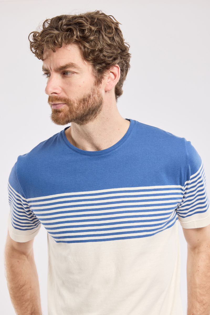 T-shirt rayé - coton et lin