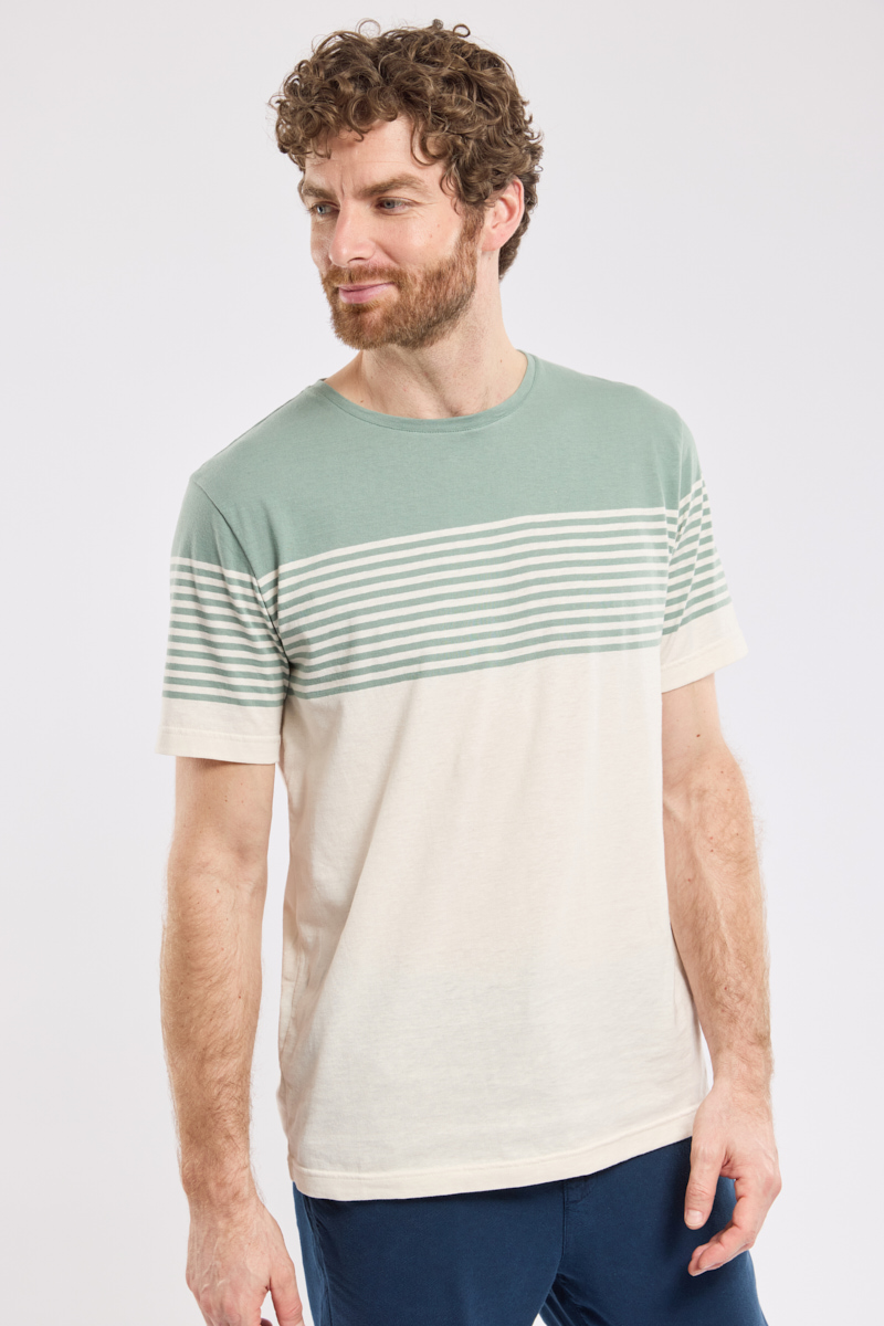 T-shirt rayé - coton et lin