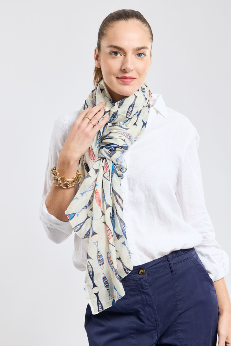 Foulard poissons colorés - coton