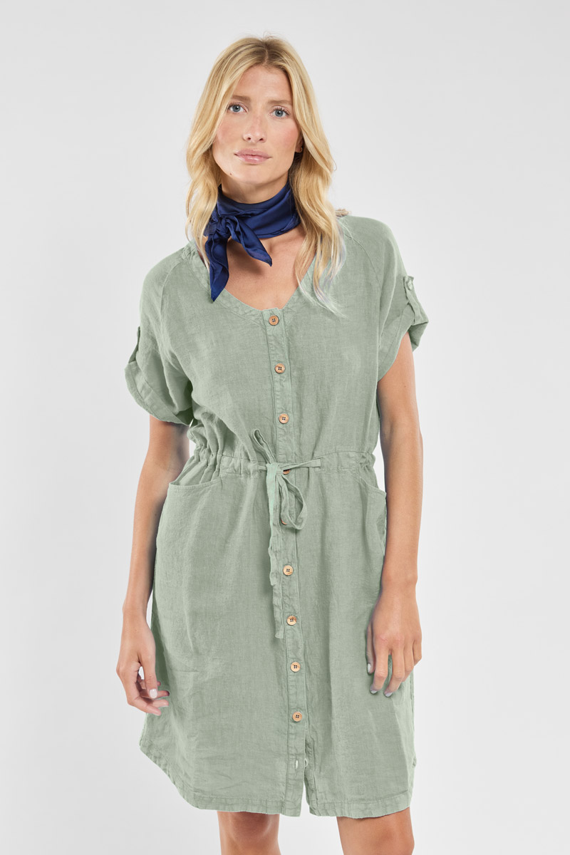 Robe ceinturée - lin
