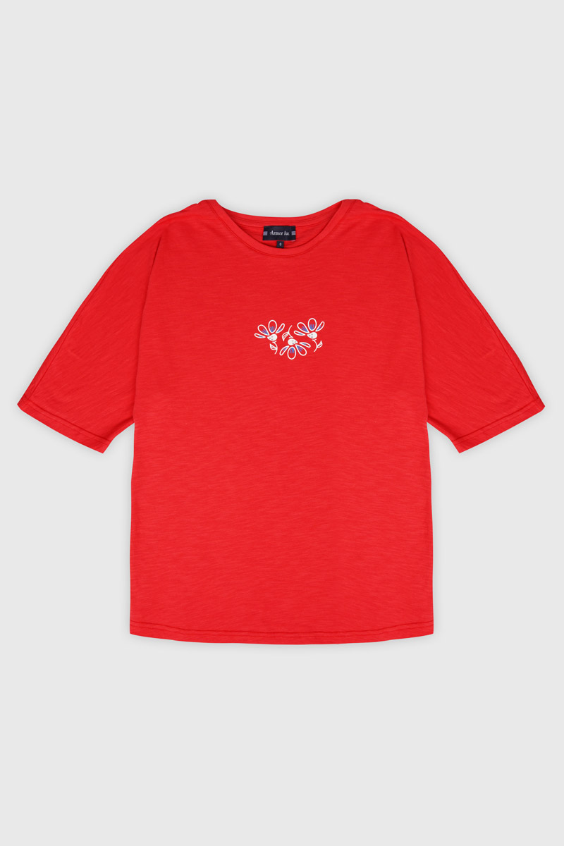 T-shirt manches kimono - coton flammé