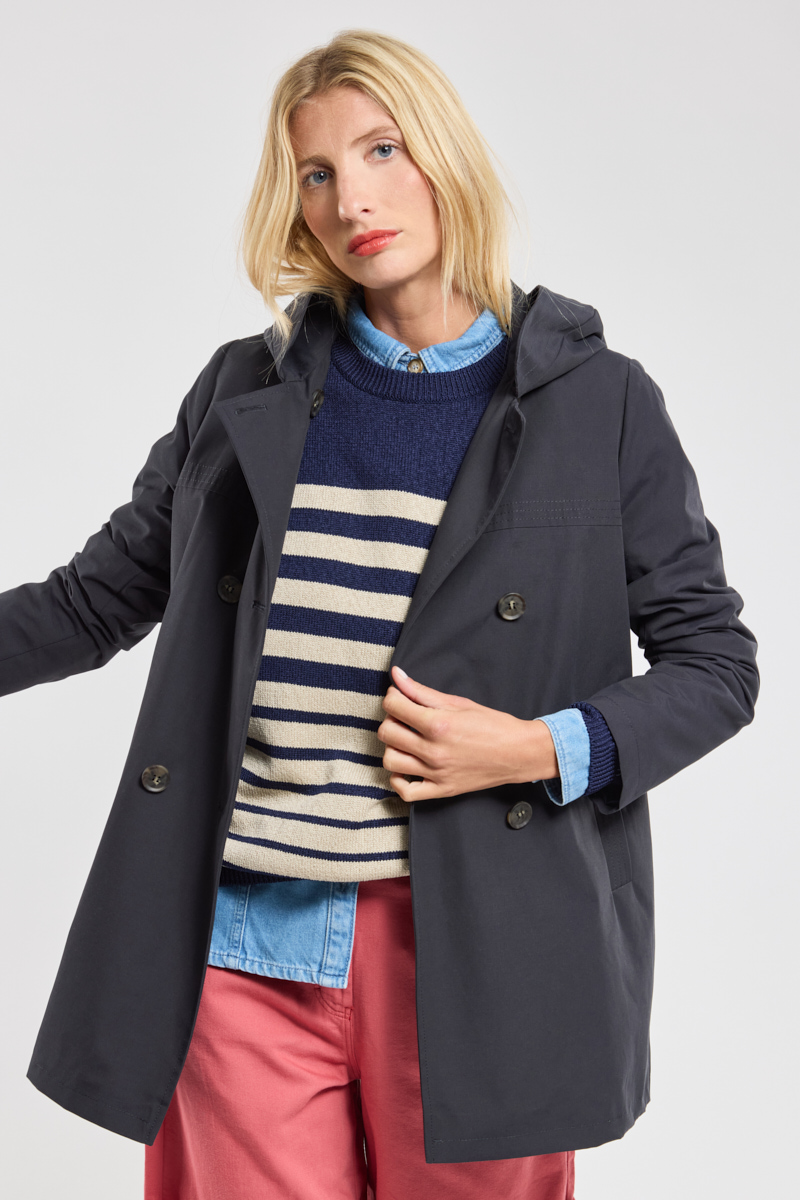 Veste boutonnée à capuche