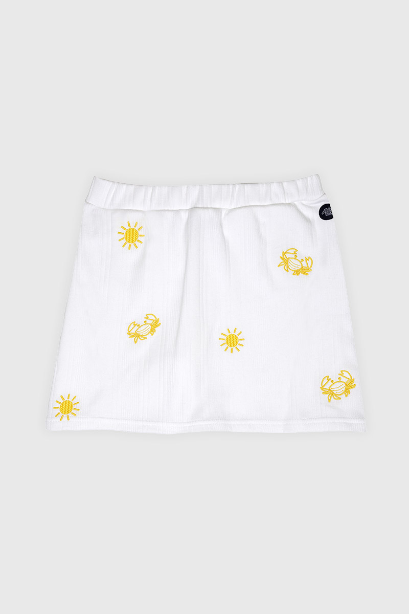 Jupe-culotte brodée - coton
