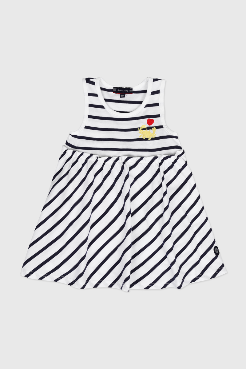 Robe rayée sans manche Baby - coton