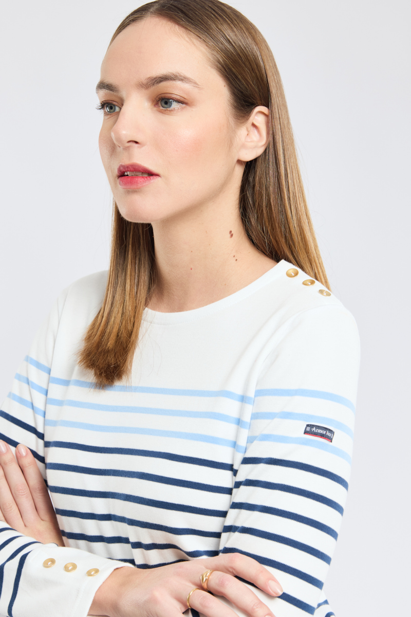 Marinière boutonnée - coton épais