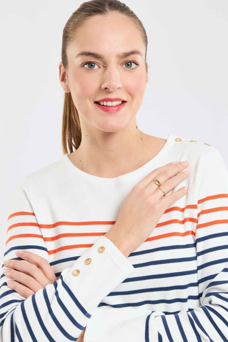 Marinière boutonnée - coton épais