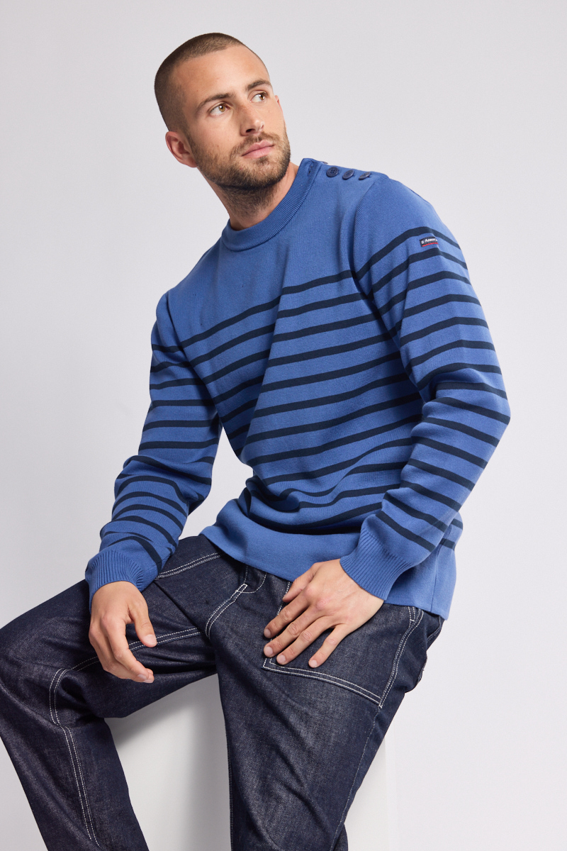 Pull marin rayé - coton