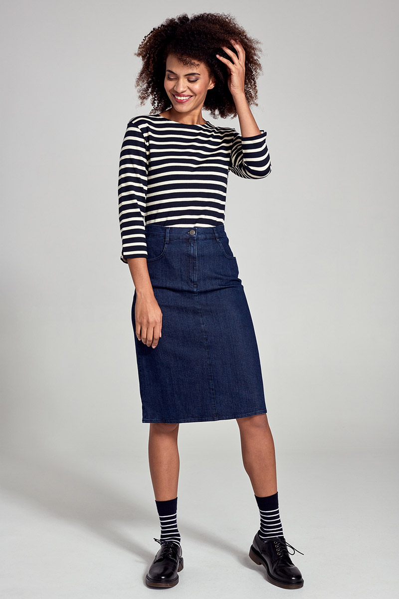 Jupe en jean Squaw coupe droite - coton
