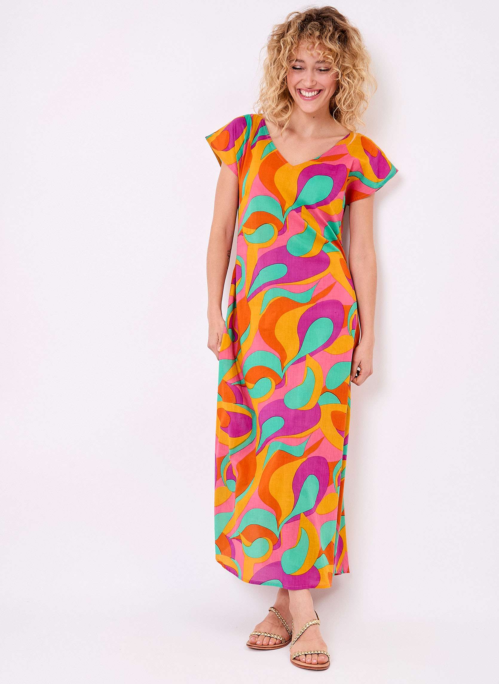 Robe longue voile de coton bio ALAIANE