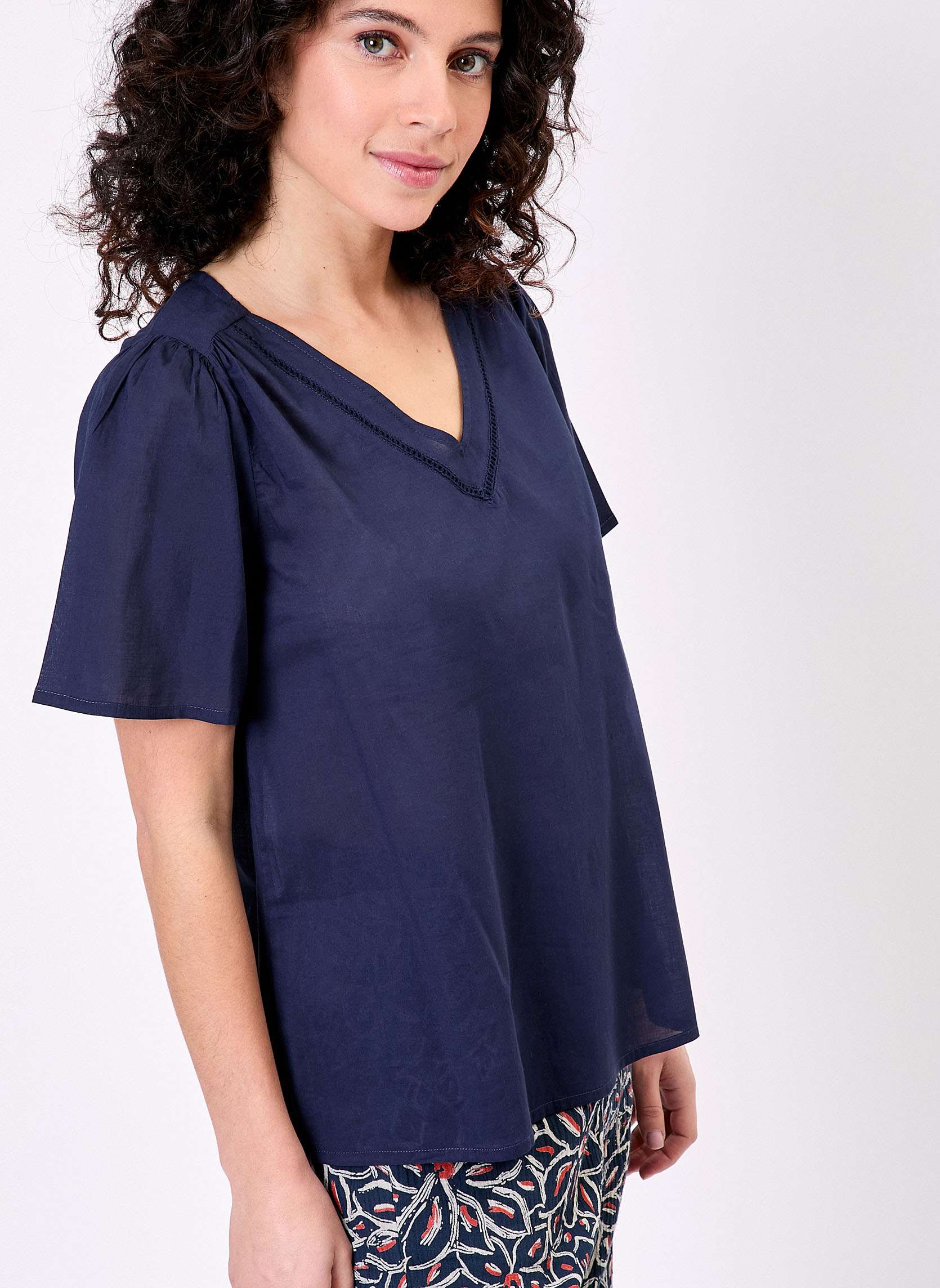 Top manches courtes voile de coton bio PALANE