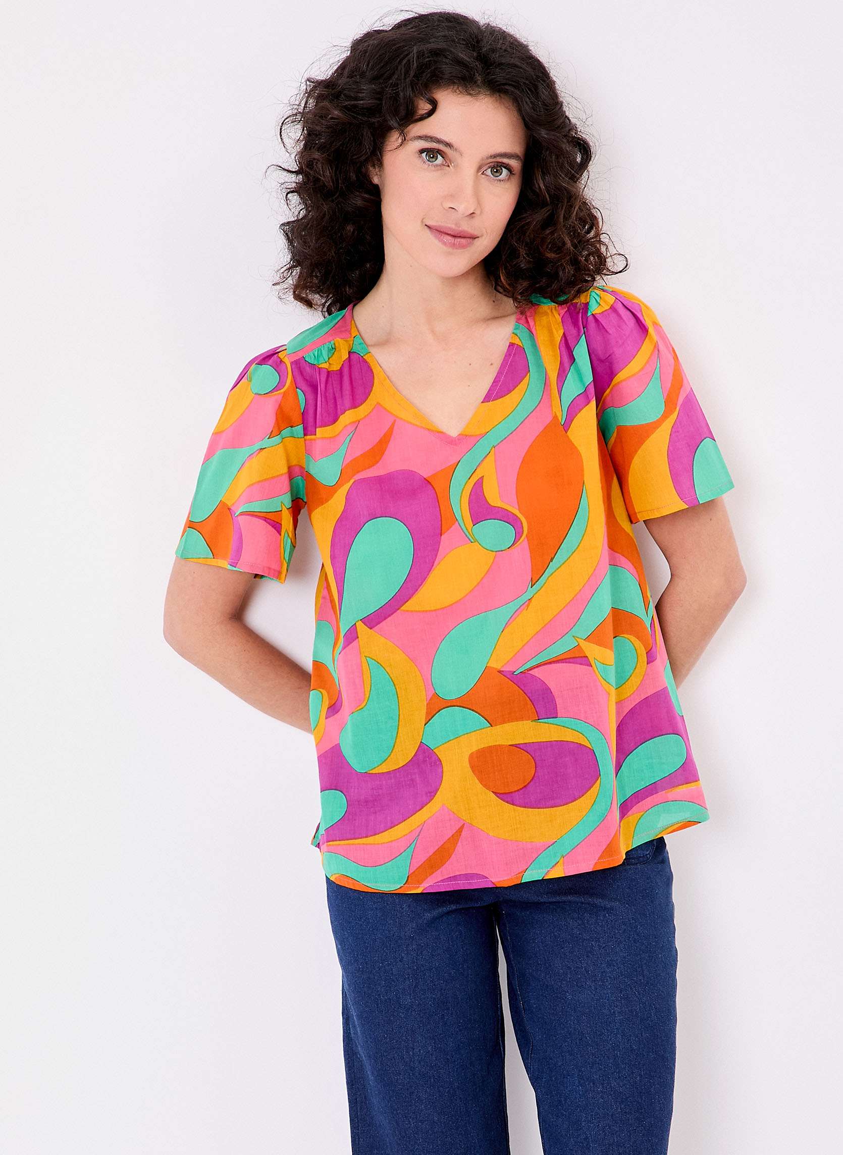 Top manches courtes voile de coton bio PALANE