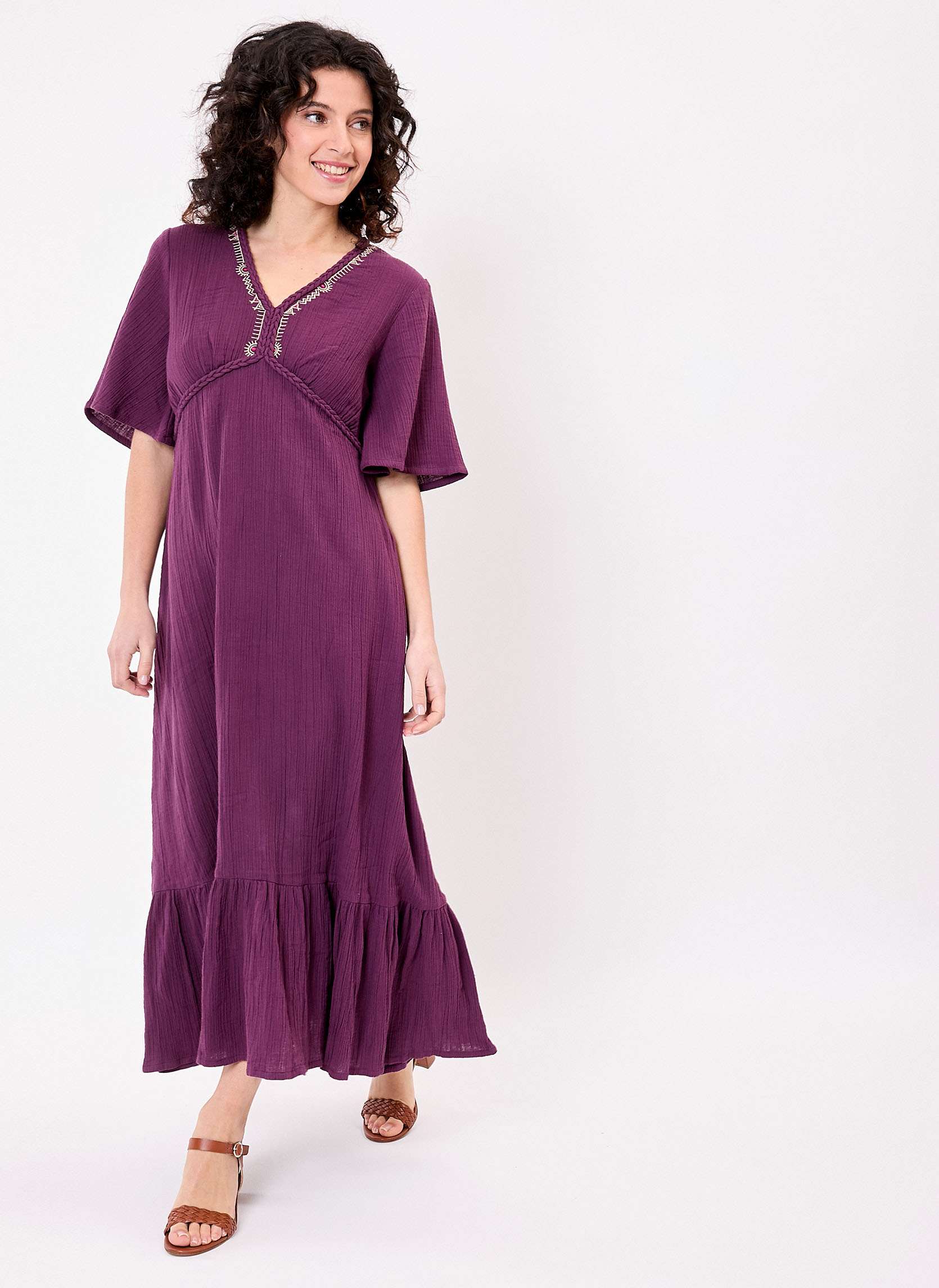Robe longue vase gaze de coton bio PEARL